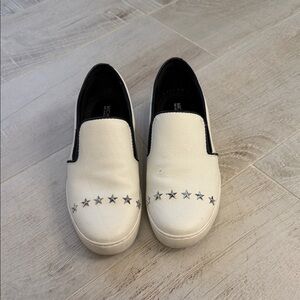 Michael Kors White Slip-On Shoes with Star Accents